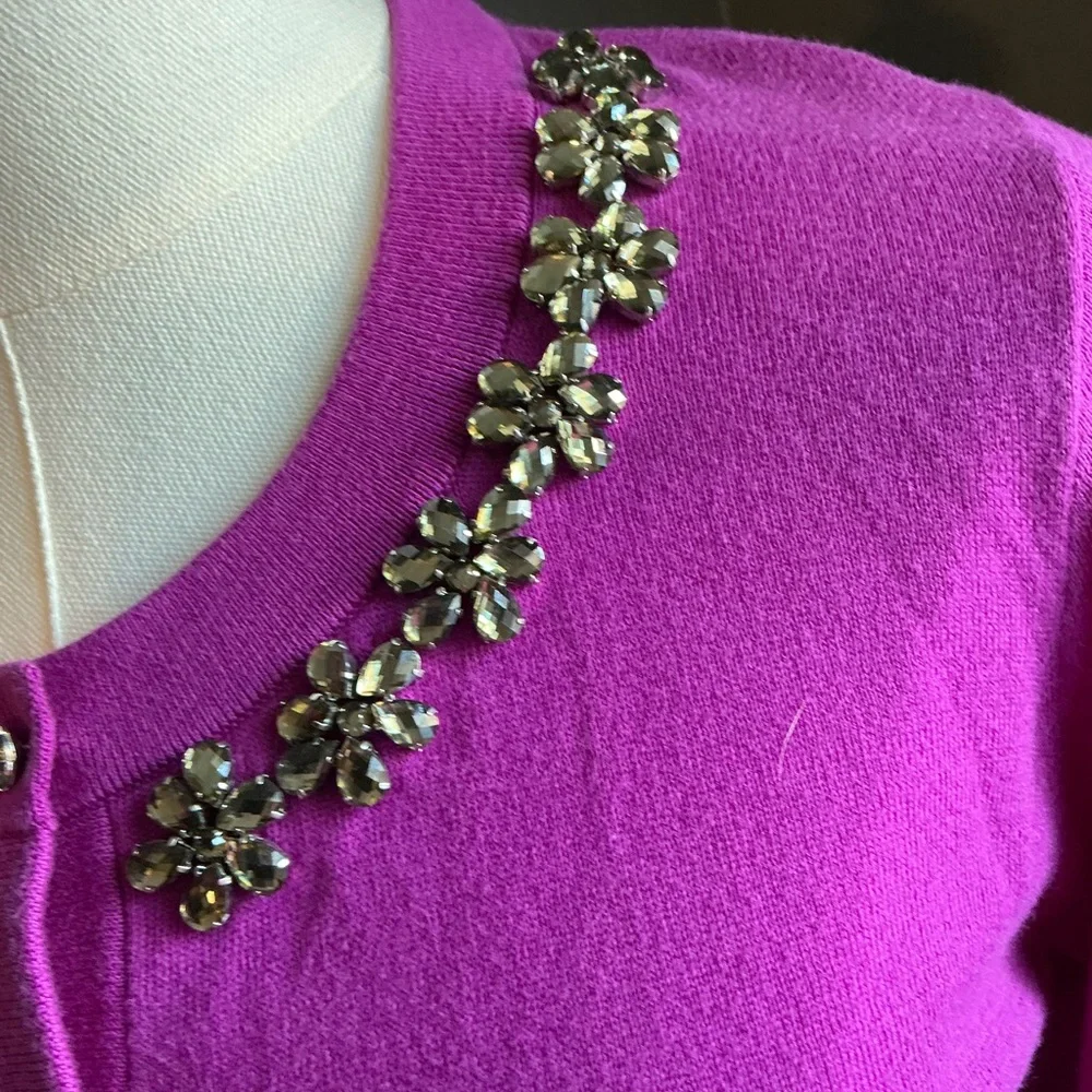 Kate Spade Purple Cardigan, Jewel Embellished, medium